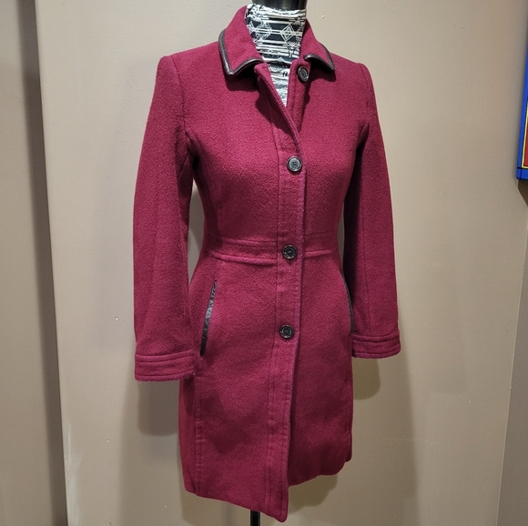 Coach Jackets & Blazers - Coach Mulberry Red Mohair Wool Long Coat